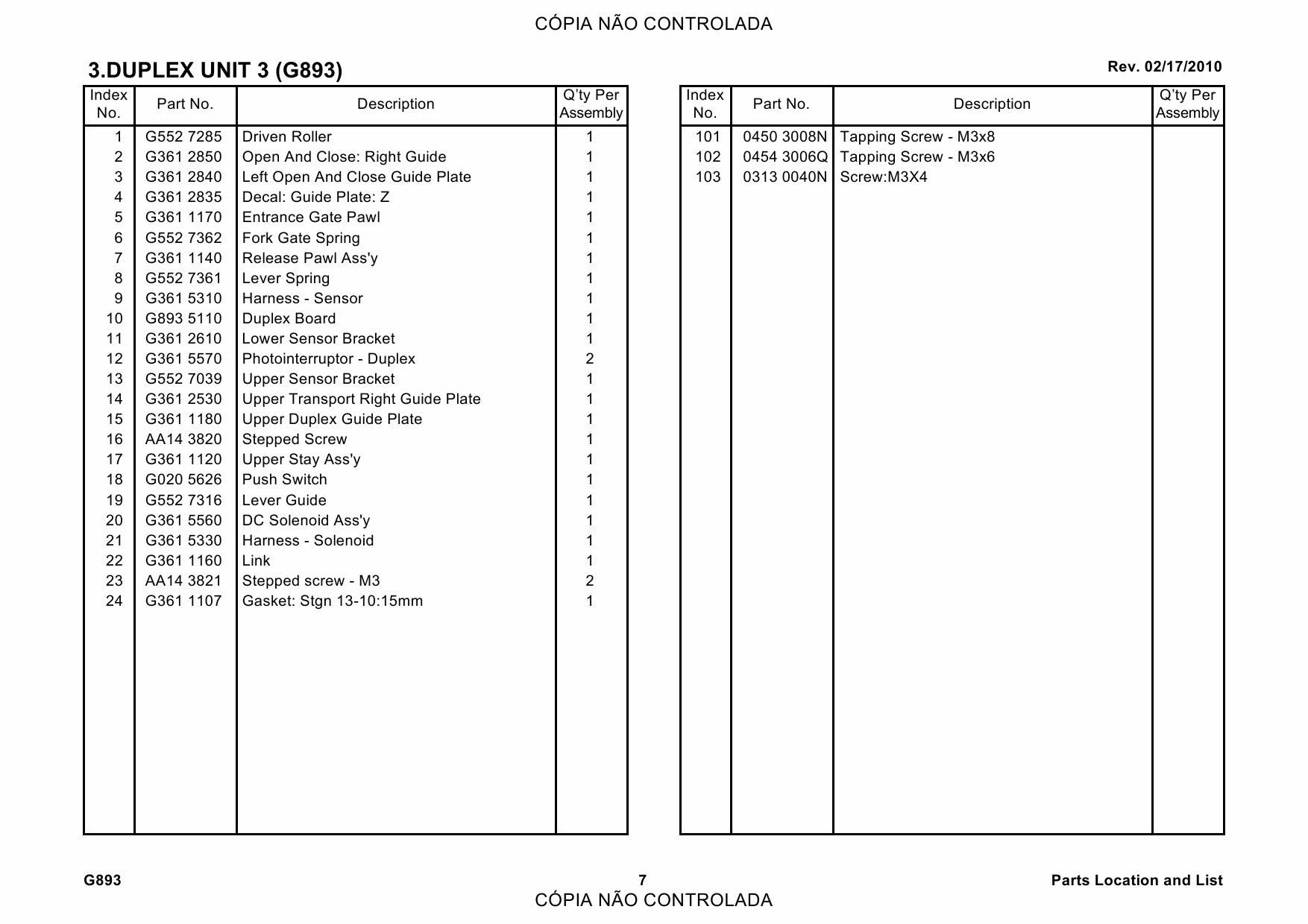 RICOH Options G893 DUPLEX-UNIT-AD1000 Parts Catalog PDF download-4